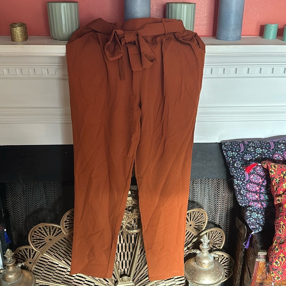 Orange long high waisted pants size medium brand Rue 21